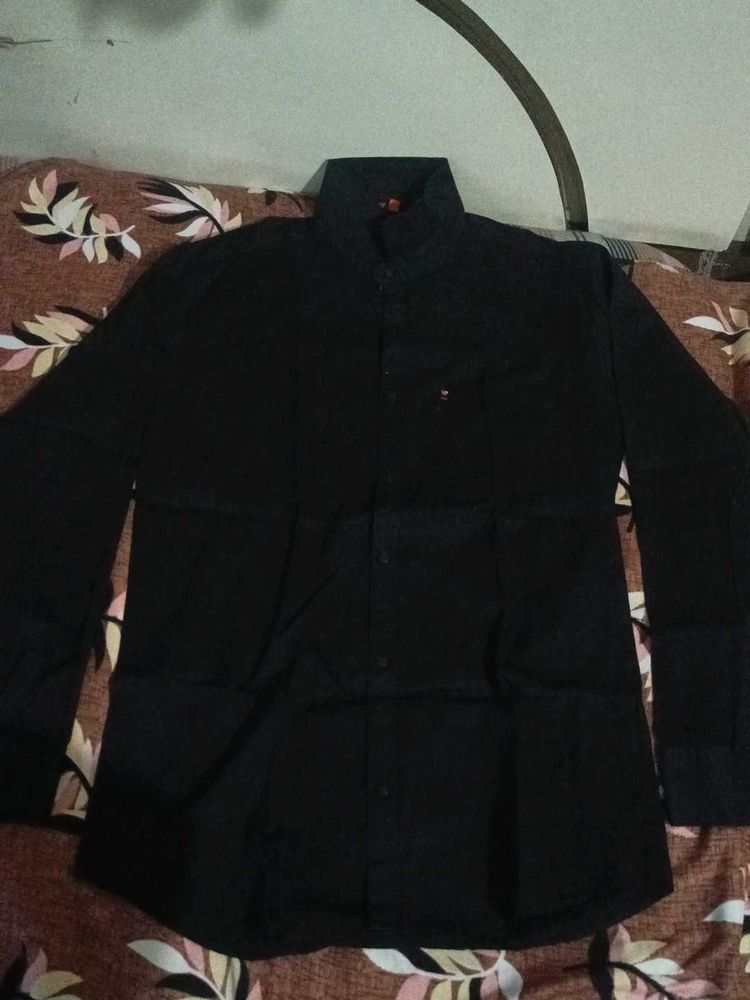 Pure Cotton Black Shirt