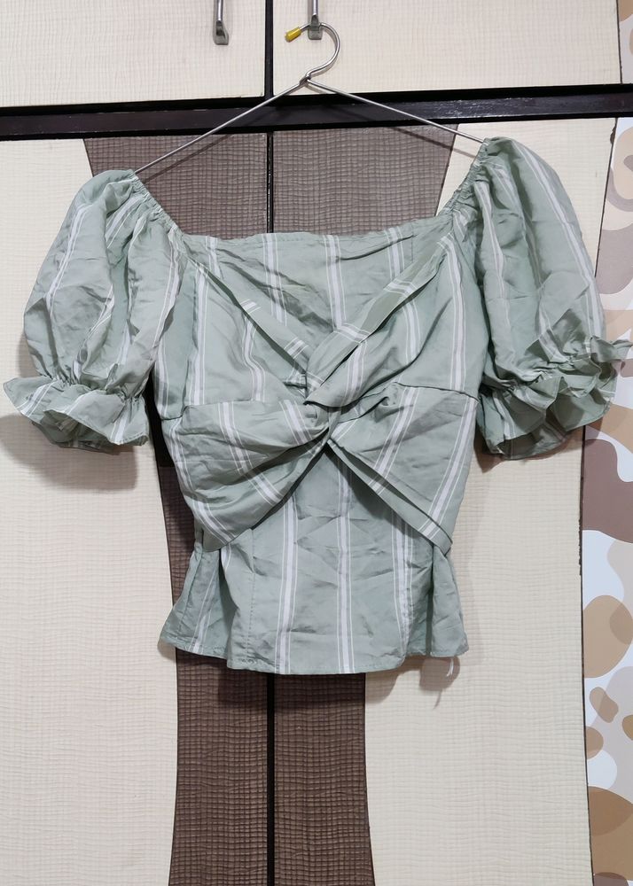 Green Peplum Top