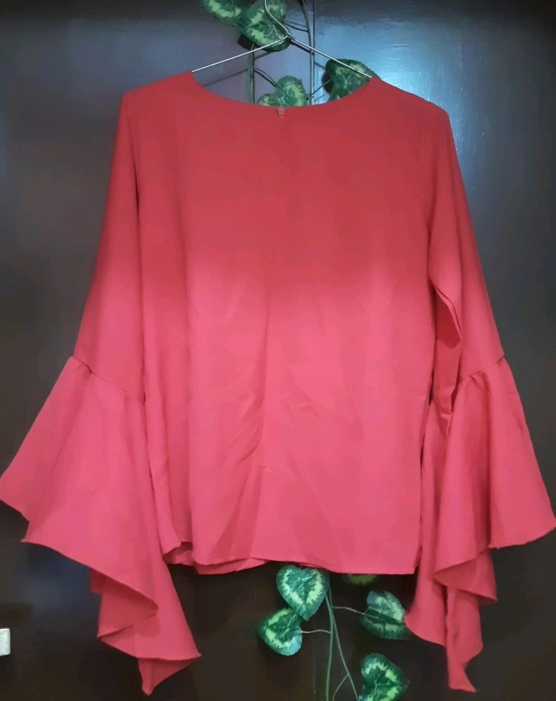 Red Flared Sleeves Topper