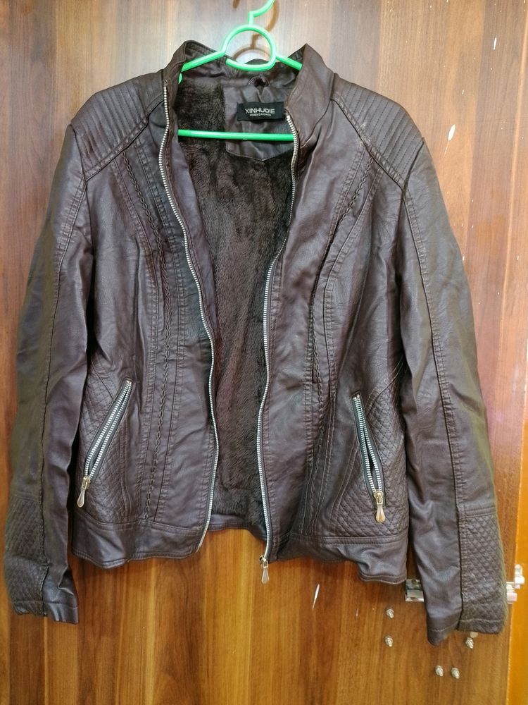 Heavy Leather Jacket with inner fur lining