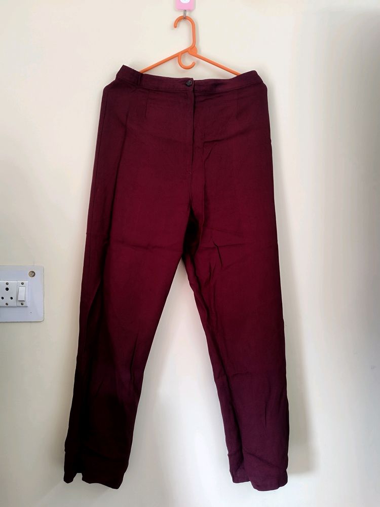 Marroon High Waist Pants