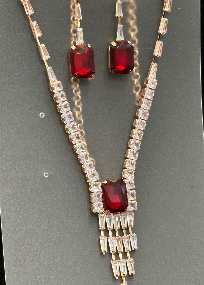 Gold Red Diamond Set