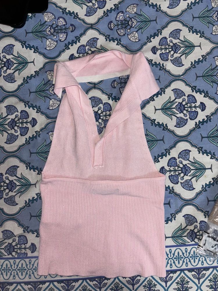 Light Pink Backless Top