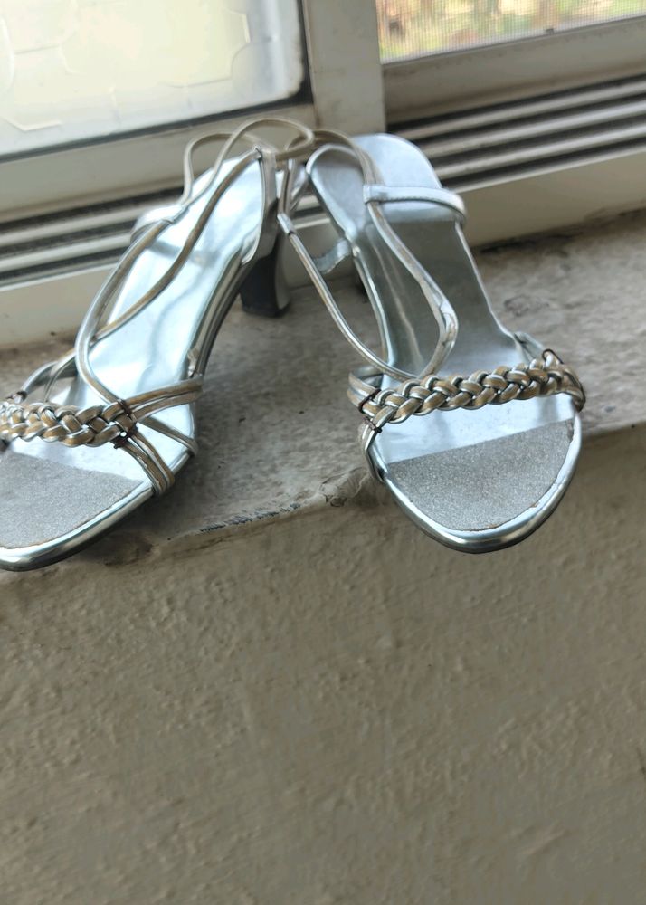 Brand New Silver Heels Shoes