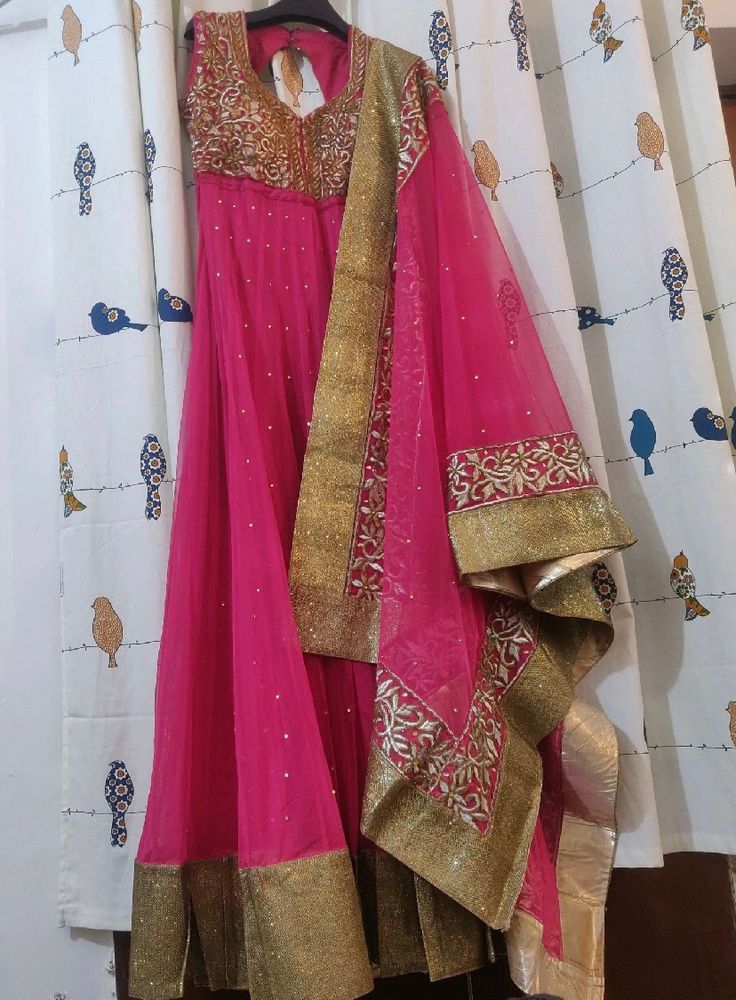 Pink Anarkali With Heavy Dupatta Suit💕for Wedding