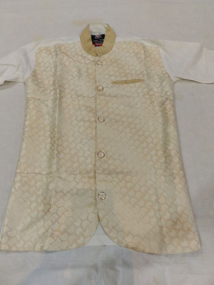 White Golden Suit For Boy