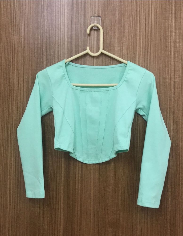 Mint Green V Core Line Top