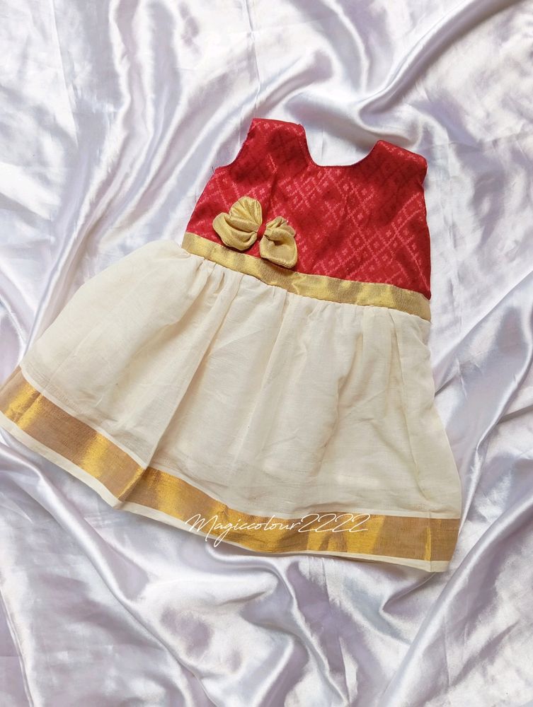 New Baby Frock  Cotton For Onam Base