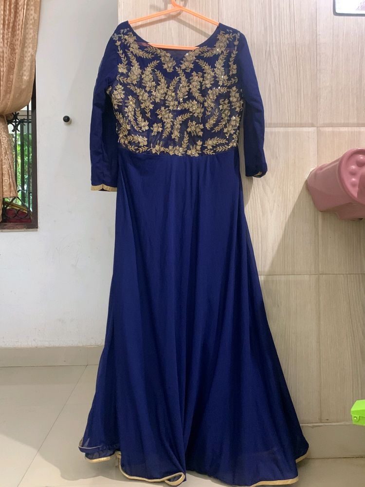 Navy Blue Ethnic Gown❤️