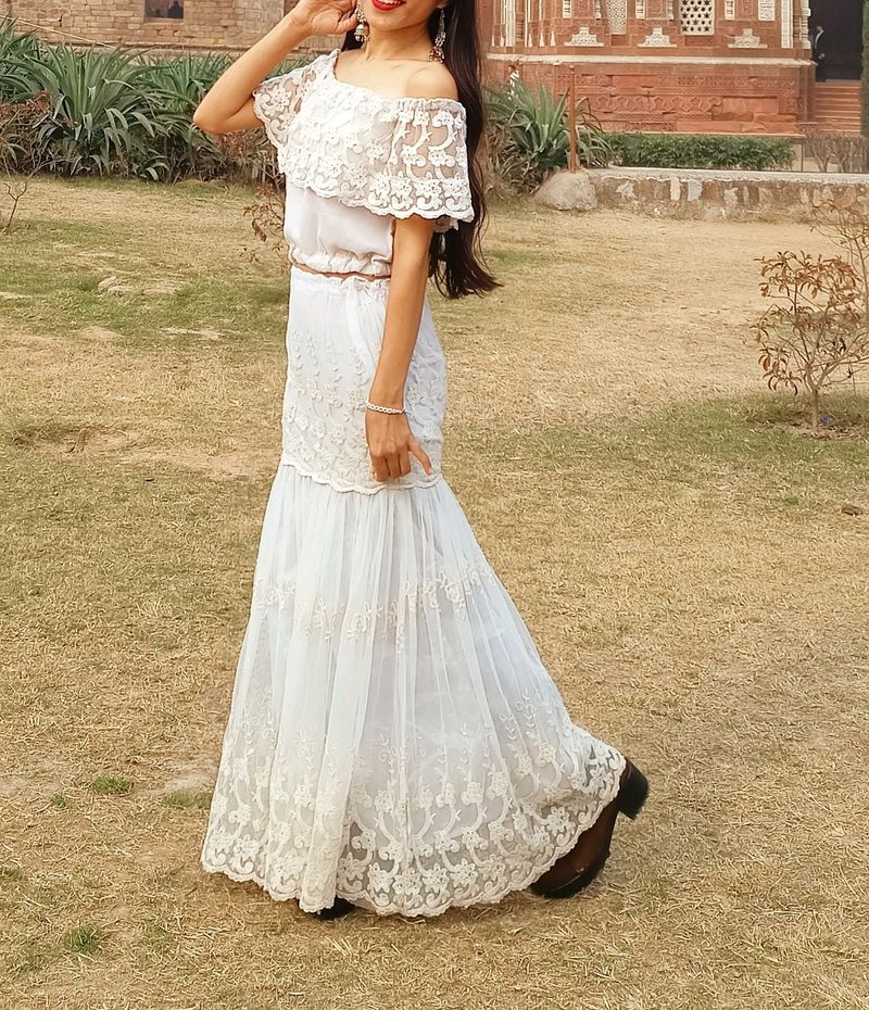 Crop Top And Long Skirt