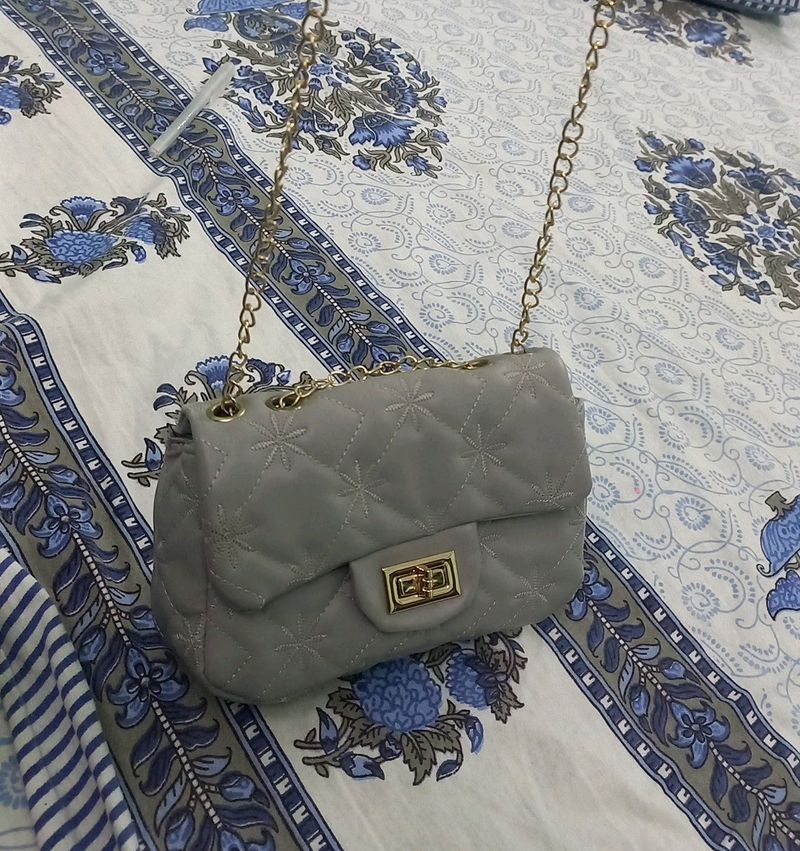 Unused Sling Bag With Metal Chain