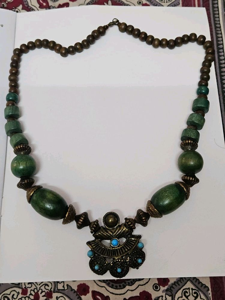 Wooden and metal Kashmiri Necklace