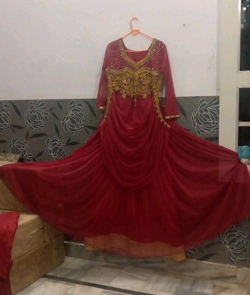 Maroon Gown Set