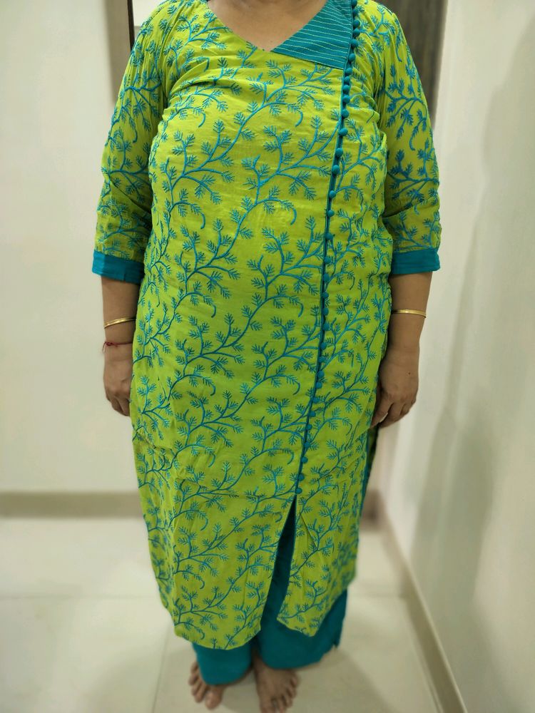 Green Kurti With Palazzo Set