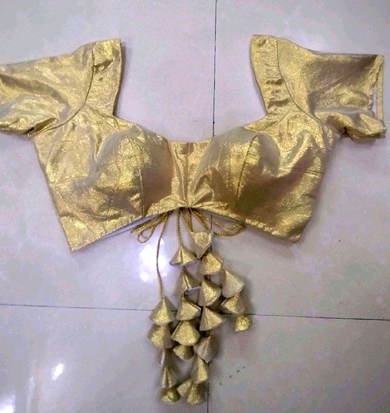 Free Delivery Golden Fabric Blouse