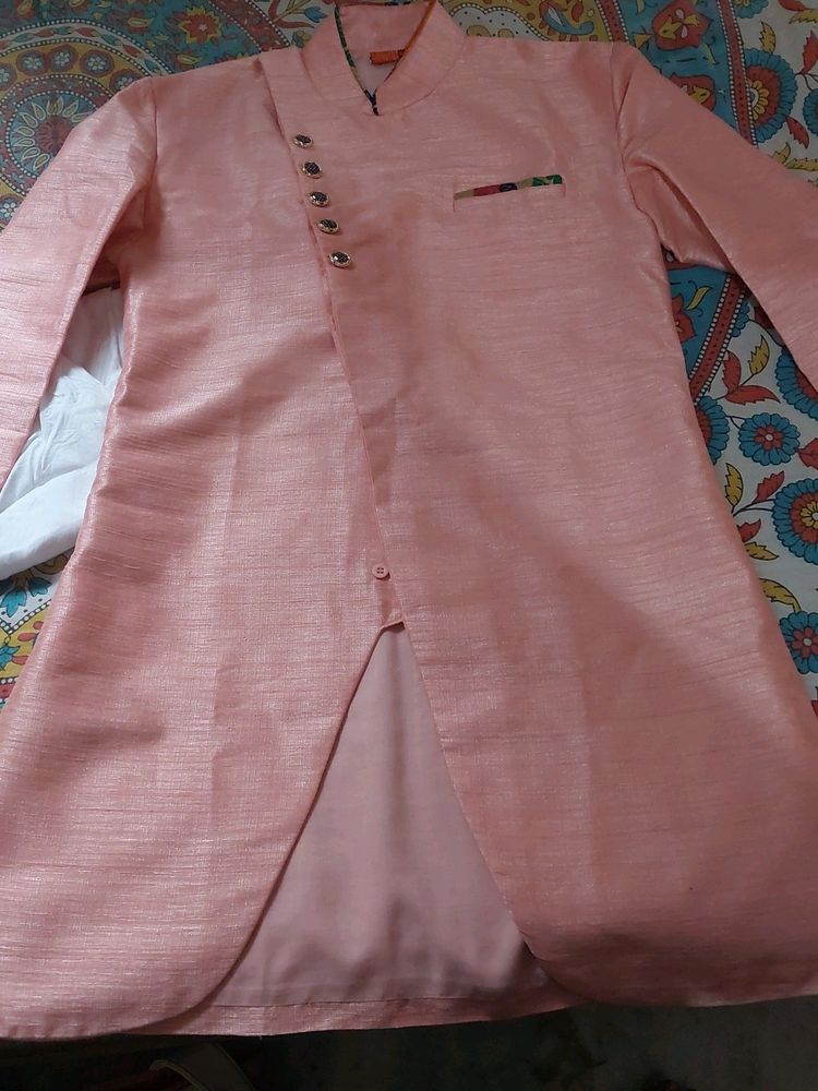 Pink Sherwani With Pajama