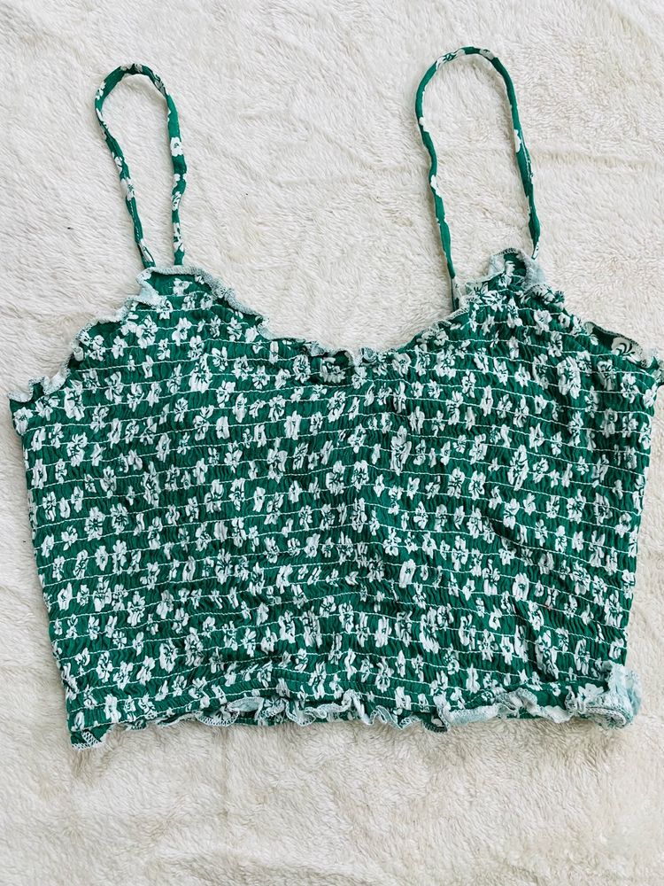 Women Sea Green Floral Top