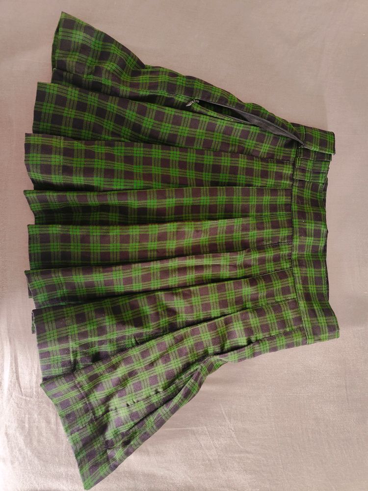 Green And Black Mini Skirt