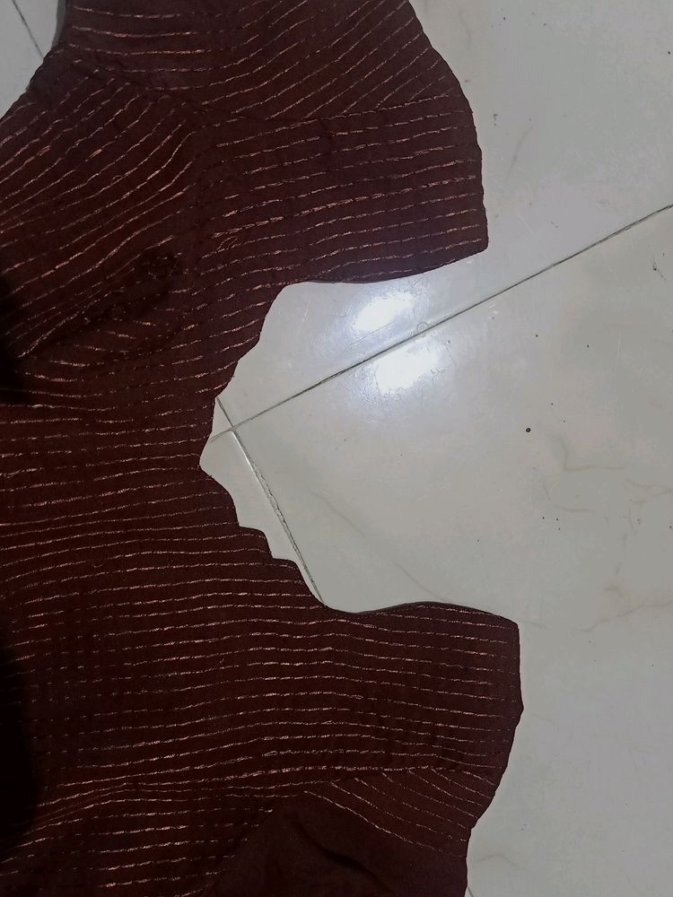 Brown Chikankari Kurthi