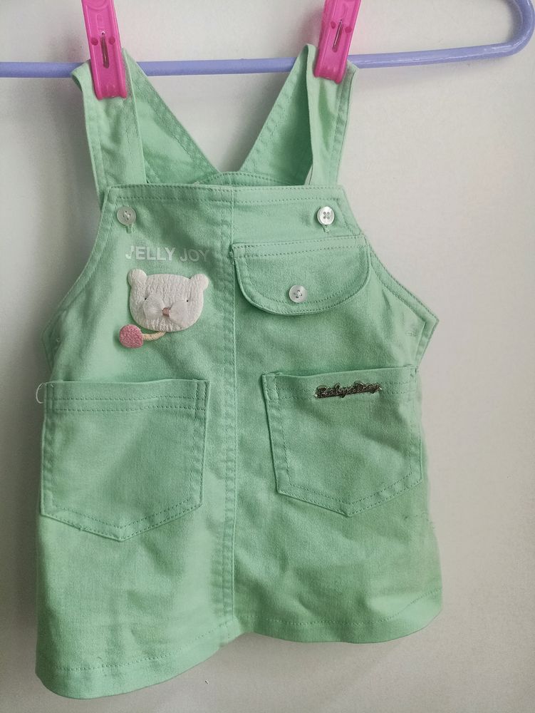 Green Dungree For Baby Girl