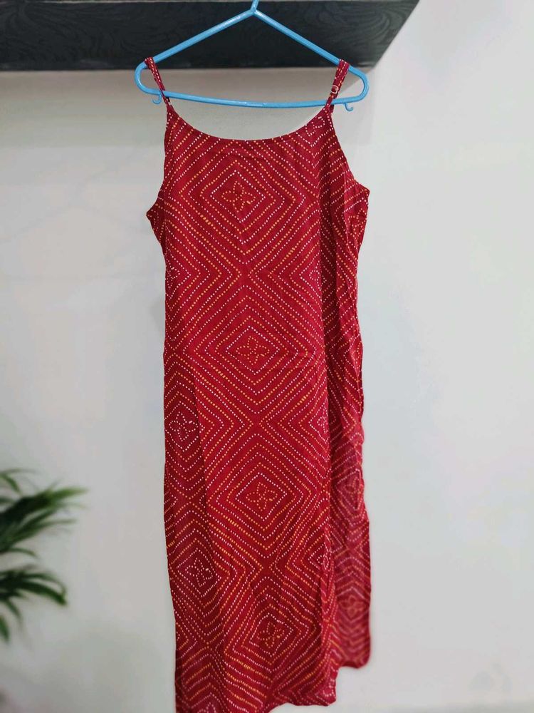 Red Kurti , Sleeveless Kurta