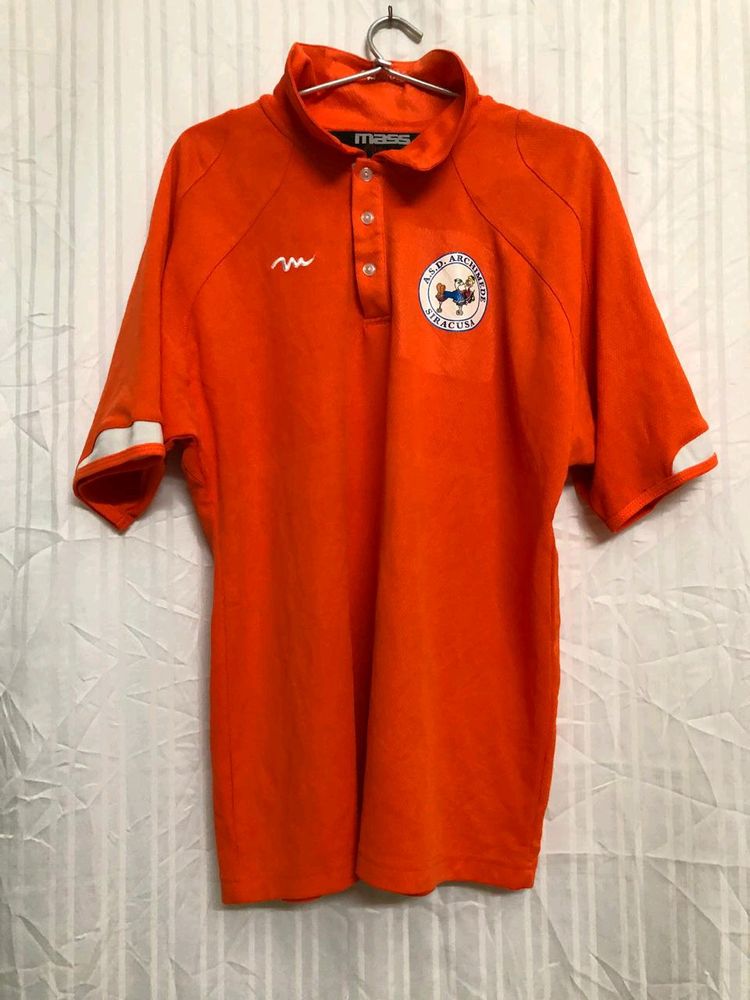 Mass Orange Polo Neck T Shirt