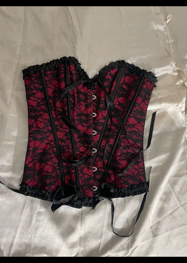 Gothic Dark Feminine Red & Black Corset