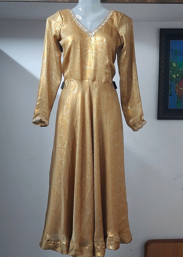 Golden Lace Anarkali Kurta