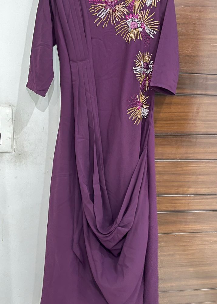 Women Maxi Dress With Attached Cape Selling For Cash Only