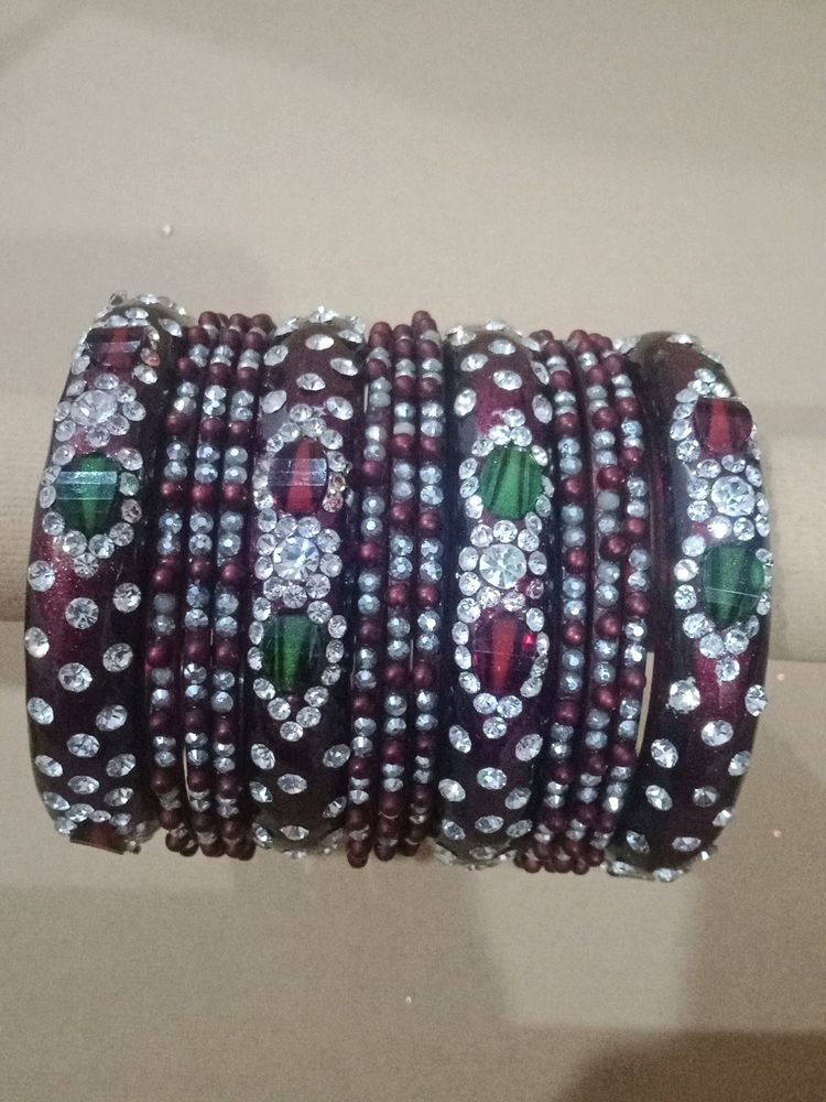 Brown Navratri Bangles Full Set