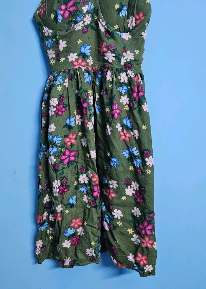 Flower Print Cotton Dress