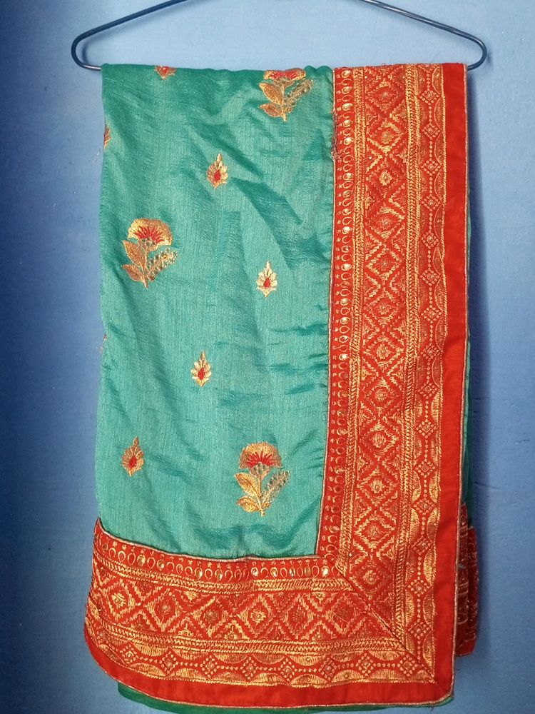 Sky Blue Party Wear Saree with Gift 🎁🎁🎁🎁🎁