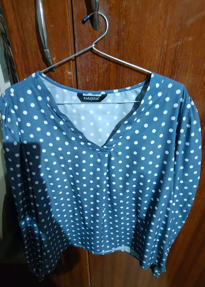 Blue Polka Dot top