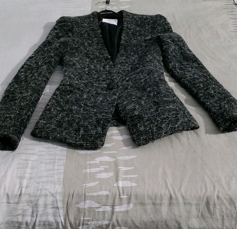 Fitting Blazer Dark Green And Grey Colour