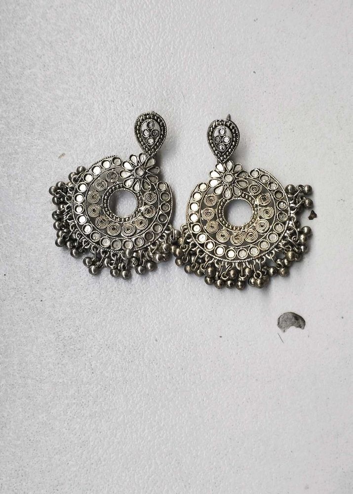 oxidized silver jhumka