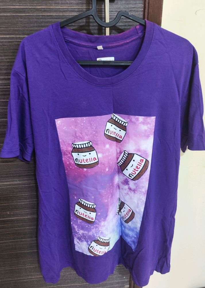 Used NUTELLA PURPLE TSHIRT XL XXL