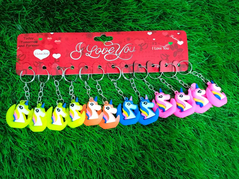 Set Of 12 Unicorn Keychains