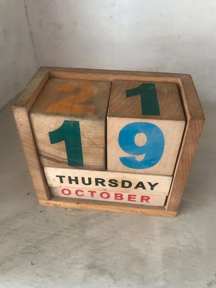 Wooden Date Day Month Piece