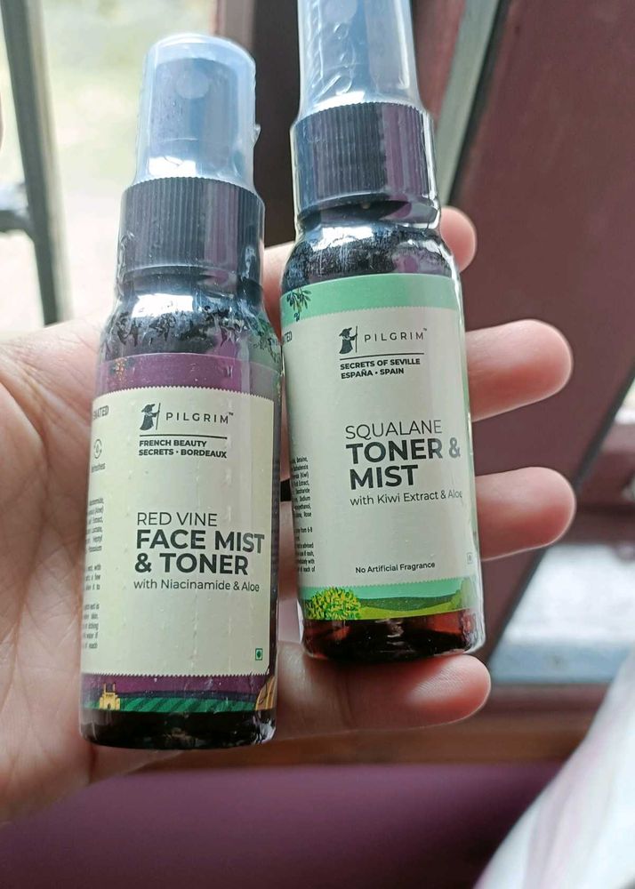 Pilgrim Red Wine & Squalane Face Toner and Mis