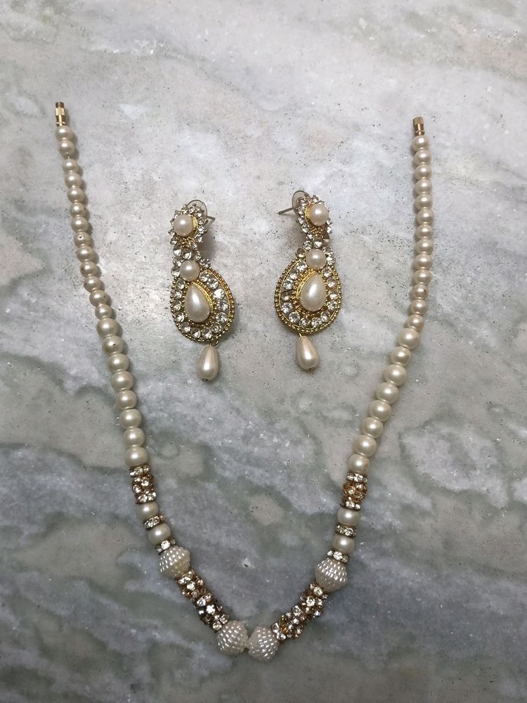 White Pearl Jewellery Set,