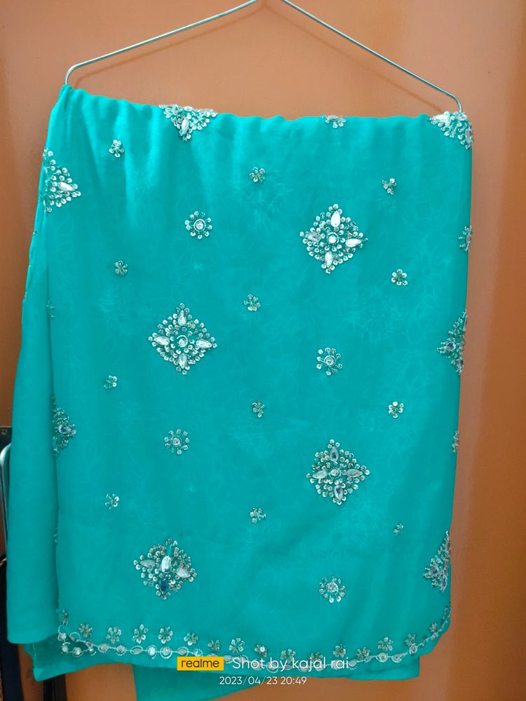 Sea Green Heavy Saree