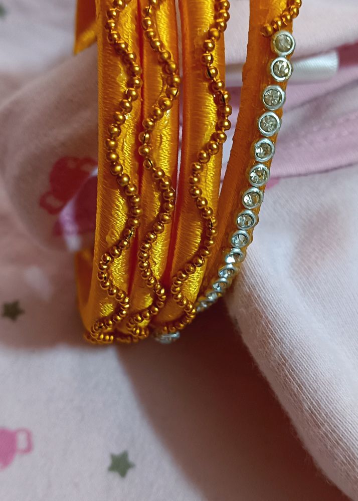 Silk Thread Bangles Prepared By Me