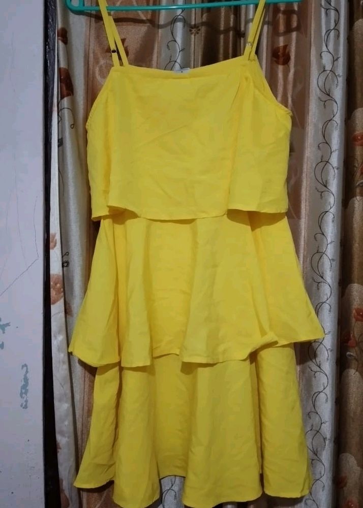 Yellow Tiered Party Dress