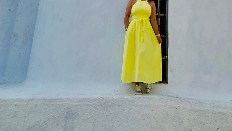 Beautiful Yellow Gown For Holiday