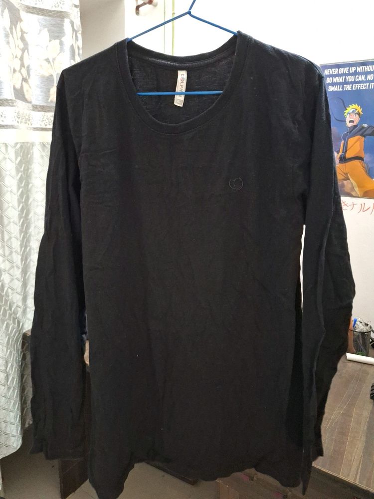 Men's Plain Black [Xl] Regular Fit Size T-shirt