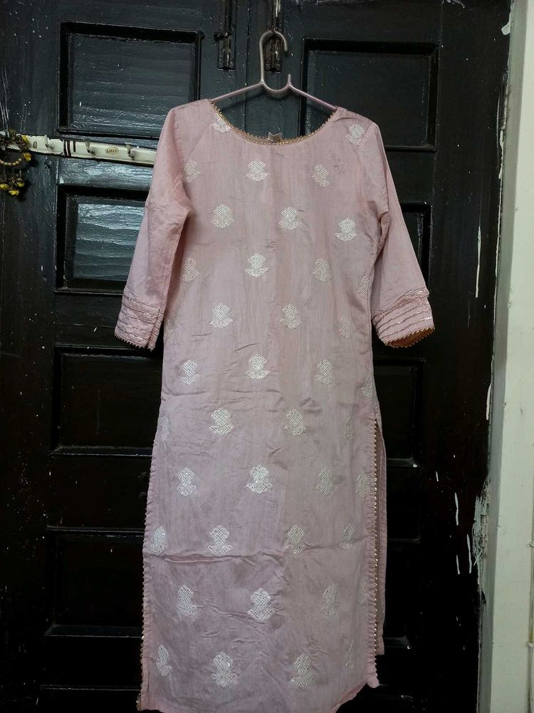 Sale !!! Baby Pink Embroidered Kurta