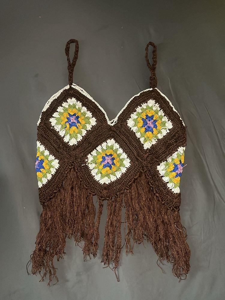 Crochet Brown Top