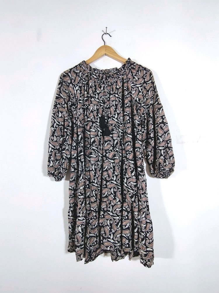 Black Floral Printed Dress (Women's)