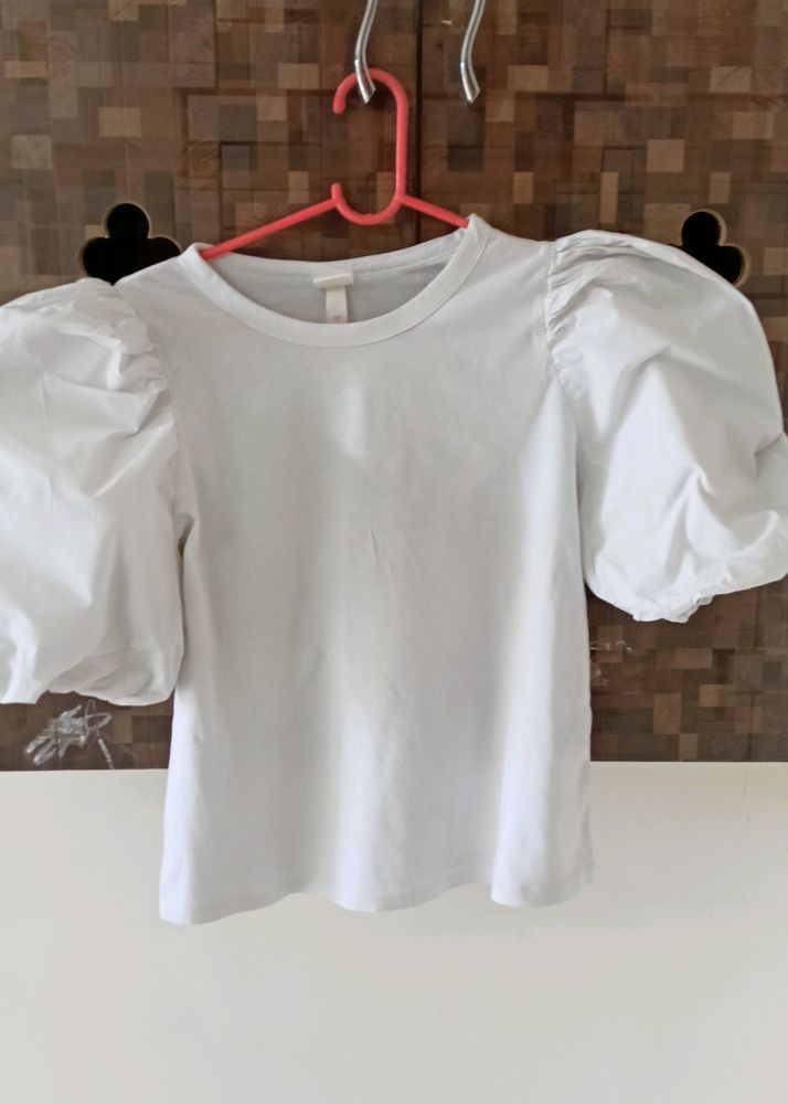 H&M Brand White Color Top ( Women's )