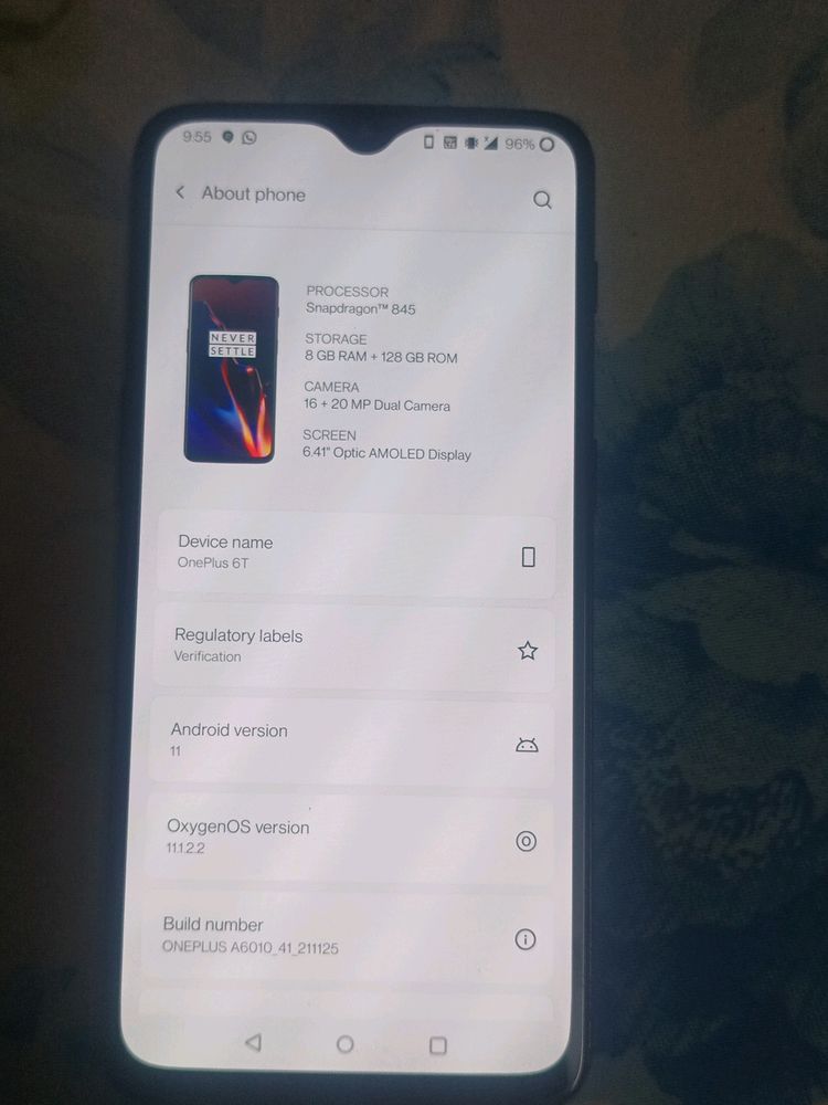 OnePlus 6T   8gb RAM 128 gb Storage